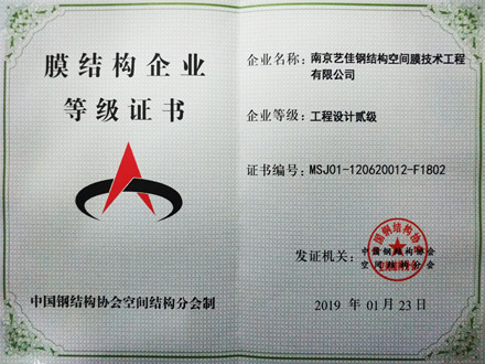 膜結(jié)構(gòu)企業(yè)工程設(shè)計(jì)等級(jí)